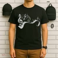Pianist Music Notes Treble Clef Piano Player Keyboard Piano T-Shirt thumb 6