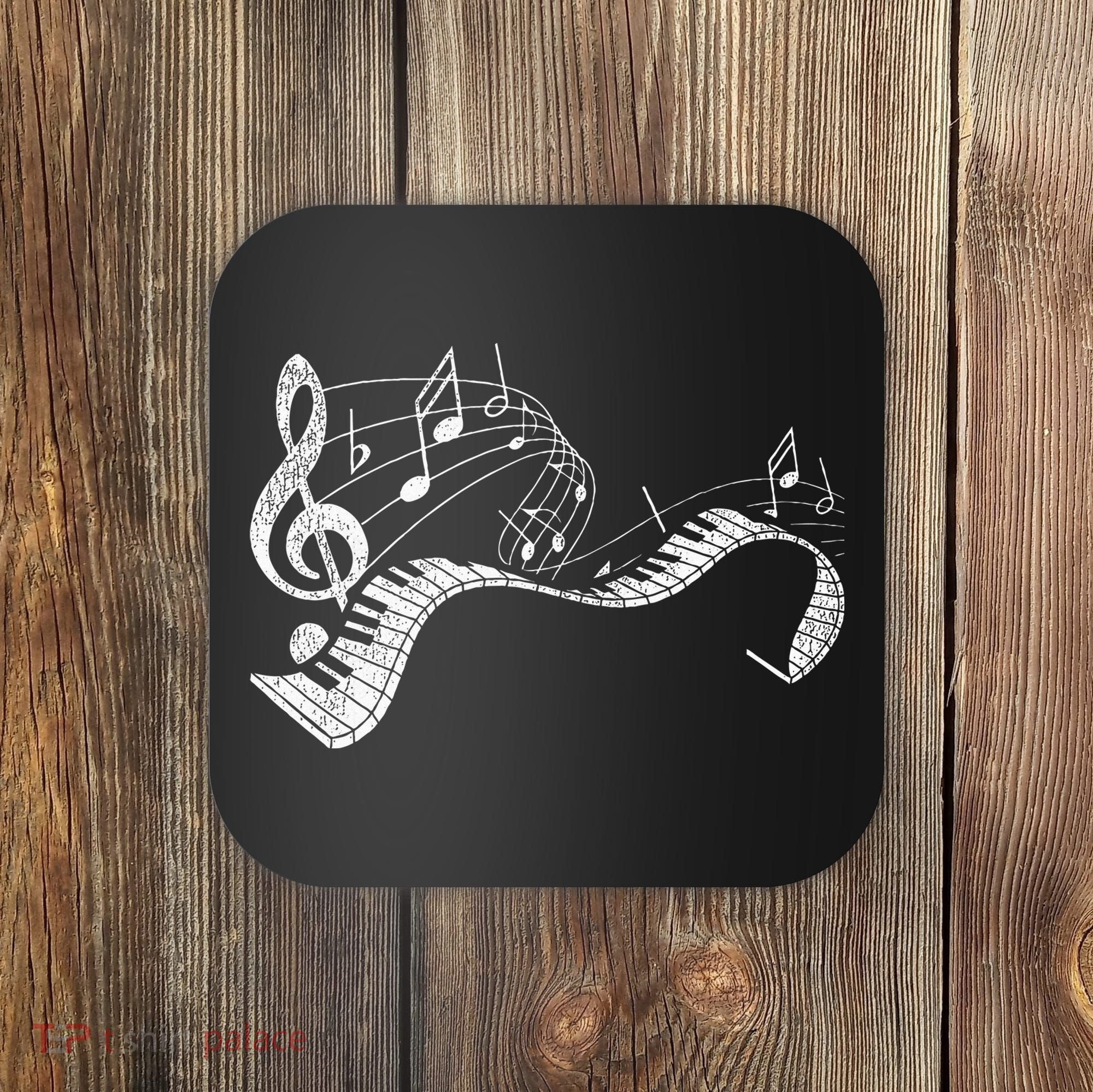 Pianist Music Notes Treble Clef Piano Player Keyboard Piano Coaster
