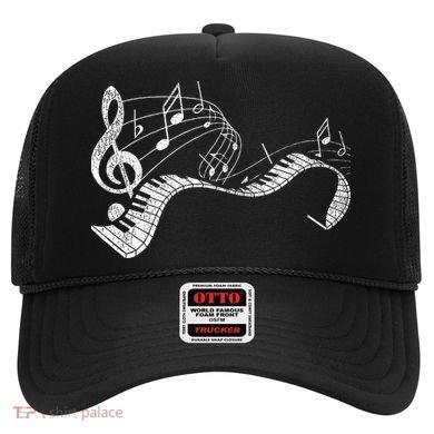 Pianist Music Notes Treble Clef Piano Player Keyboard Piano Hat