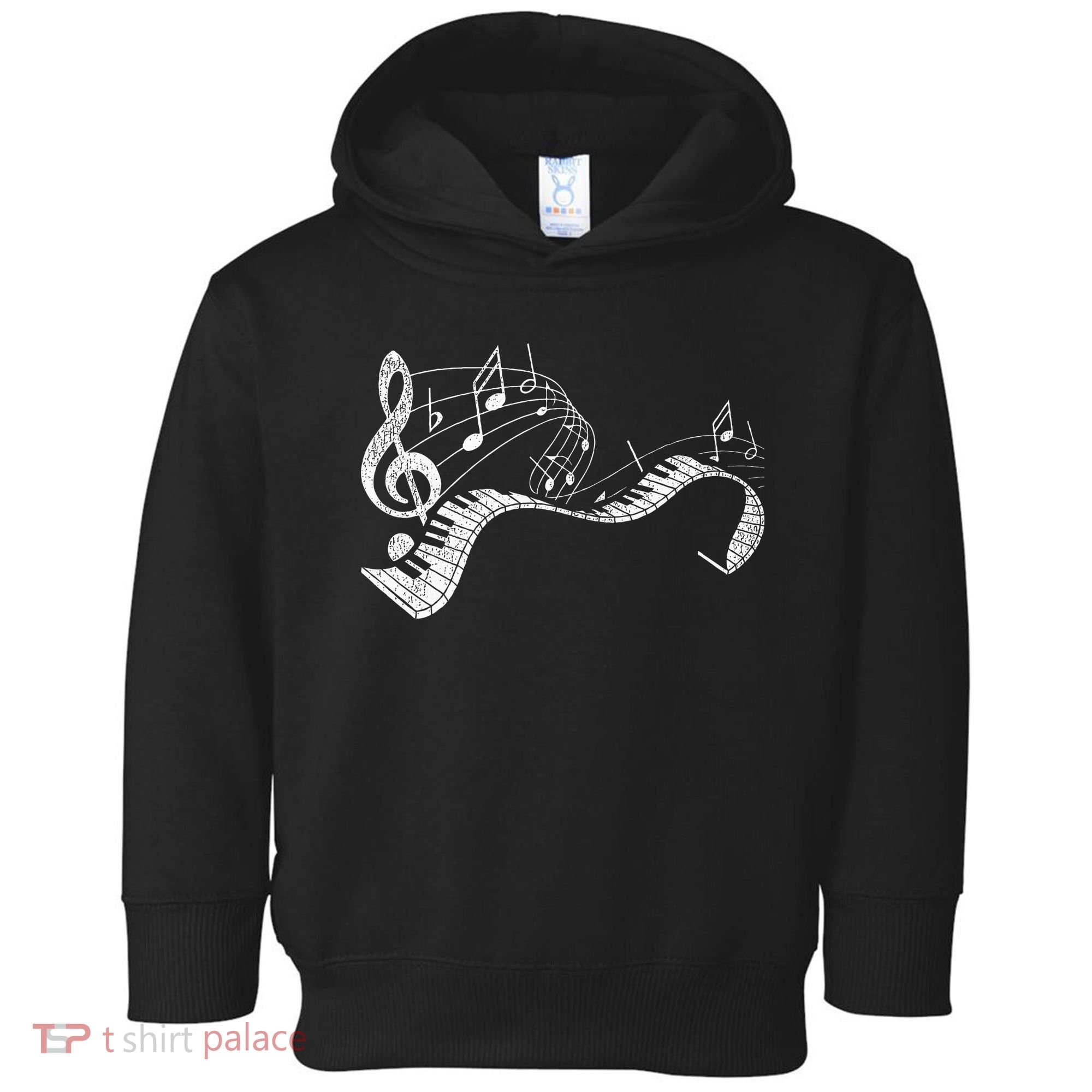 Pianist Music Notes Treble Clef Piano Player Keyboard Piano Toddler Hoodie
