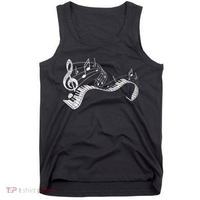 Pianist Music Notes Treble Clef Piano Player Keyboard Piano Tank Top