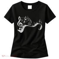 Pianist Music Notes Treble Clef Piano Player Keyboard Piano Women's T-Shirt thumb 0