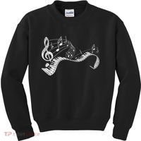 Pianist Music Notes Treble Clef Piano Player Keyboard Piano Kids Sweatshirt thumb 0