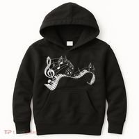 Pianist Music Notes Treble Clef Piano Player Keyboard Piano Kids Hoodie thumb 0