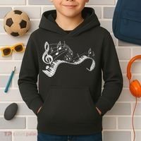 Pianist Music Notes Treble Clef Piano Player Keyboard Piano Kids Hoodie thumb 2