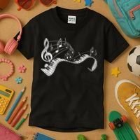 Pianist Music Notes Treble Clef Piano Player Keyboard Piano Kids T-Shirt thumb 3