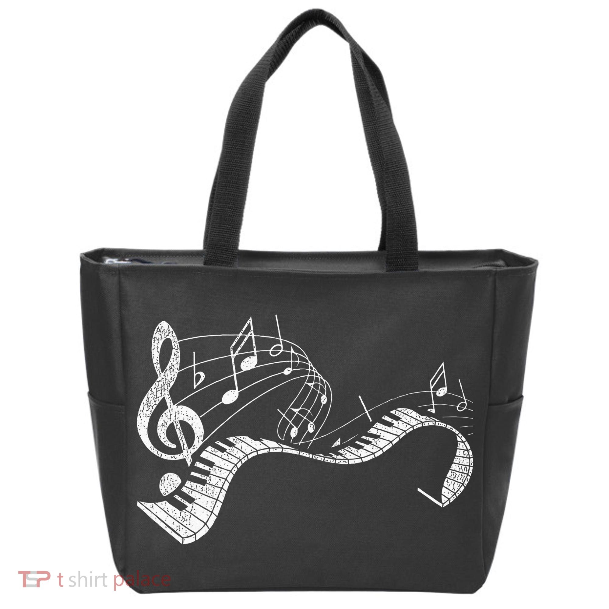 Pianist Music Notes Treble Clef Piano Player Keyboard Piano Tote Bag