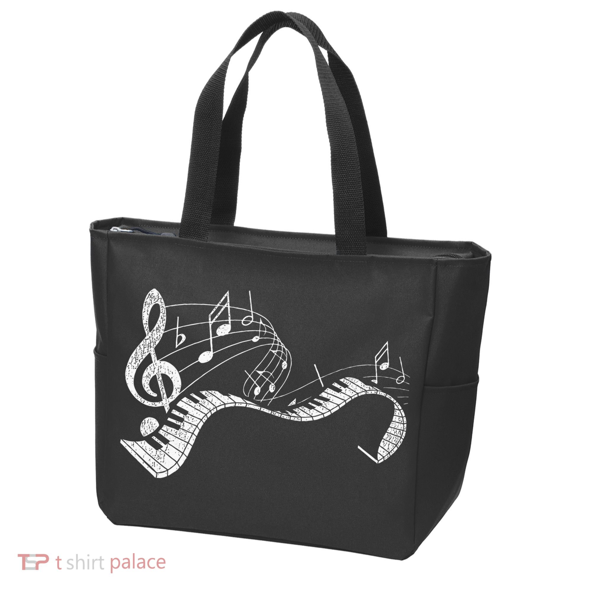 Pianist Music Notes Treble Clef Piano Player Keyboard Piano Tote Bag
