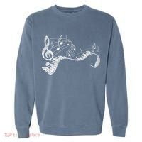 Pianist Music Notes Treble Clef Piano Player Keyboard Piano Garment-Dyed Sweatshirt thumb 0