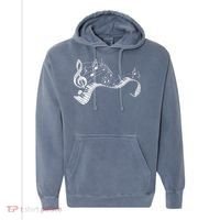 Pianist Music Notes Treble Clef Piano Player Keyboard Piano Comfort Colors Garment-Dyed Hooded Sweatshirt thumb 0