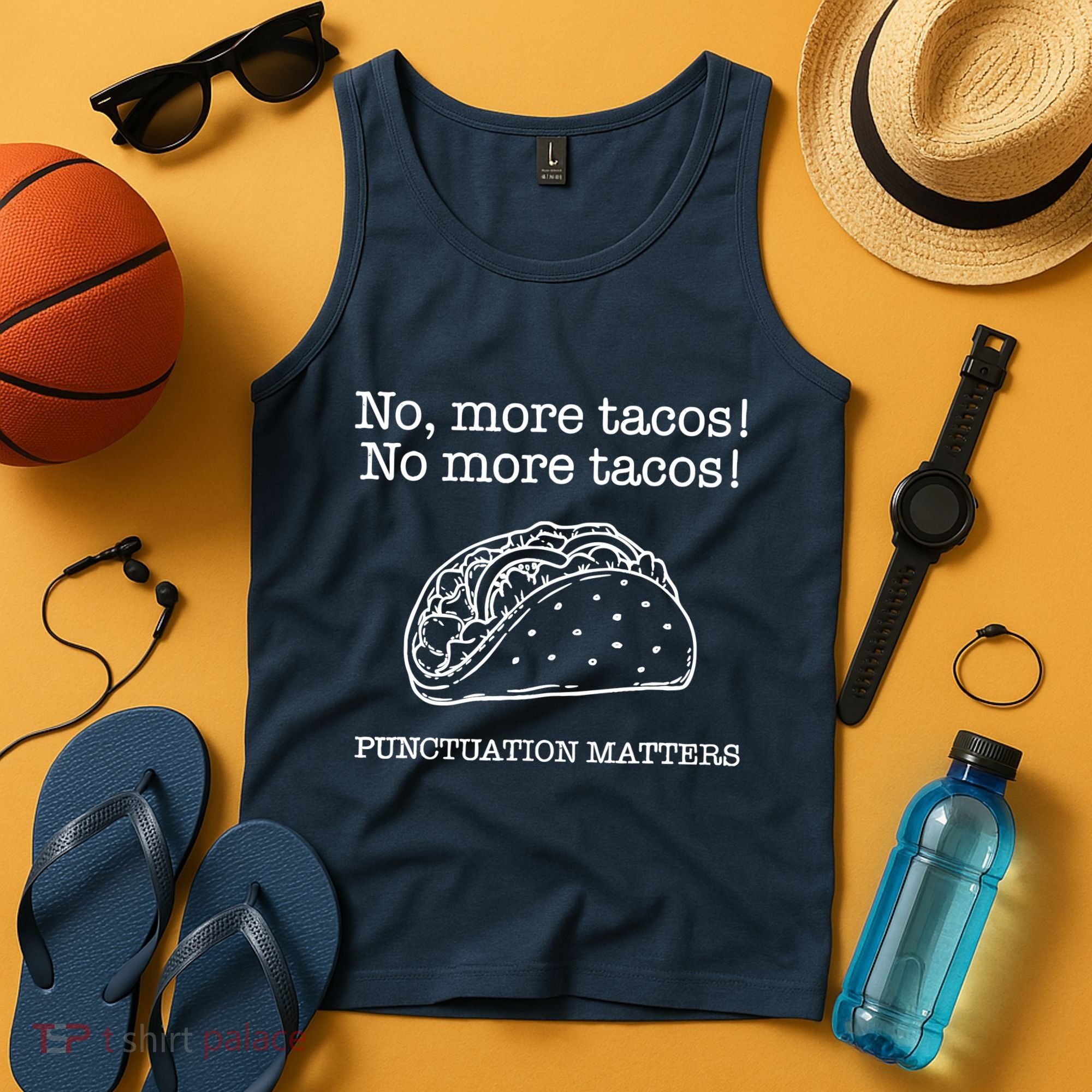 Punctuation Matters No More Tacos Teacher Grammar Outfits Tank Top