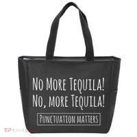 Punctuation Matters No More Tequila Grammar Joke Tote Bag thumb 0