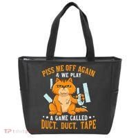 Piss Me Off Again And We Play A Game Called Duct Tape Cat Tote Bag thumb 0