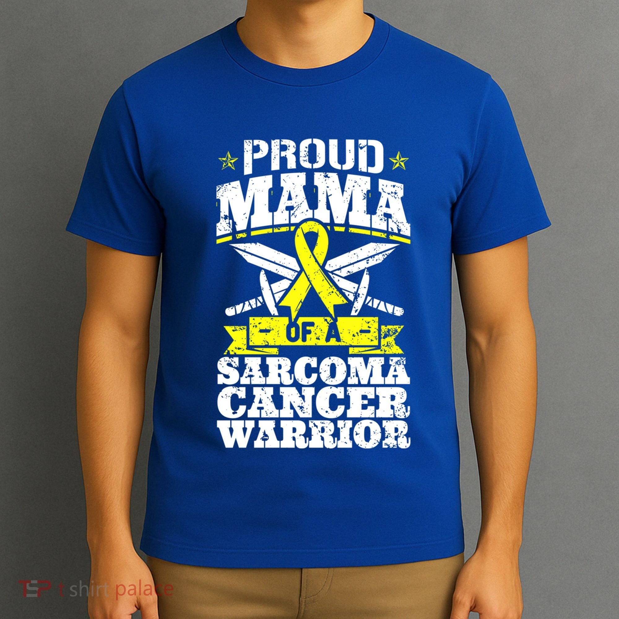 Proud Mama Of A Sarcoma Cancer Warrior Awareness Ribbon Mom Cute Gift T-Shirt