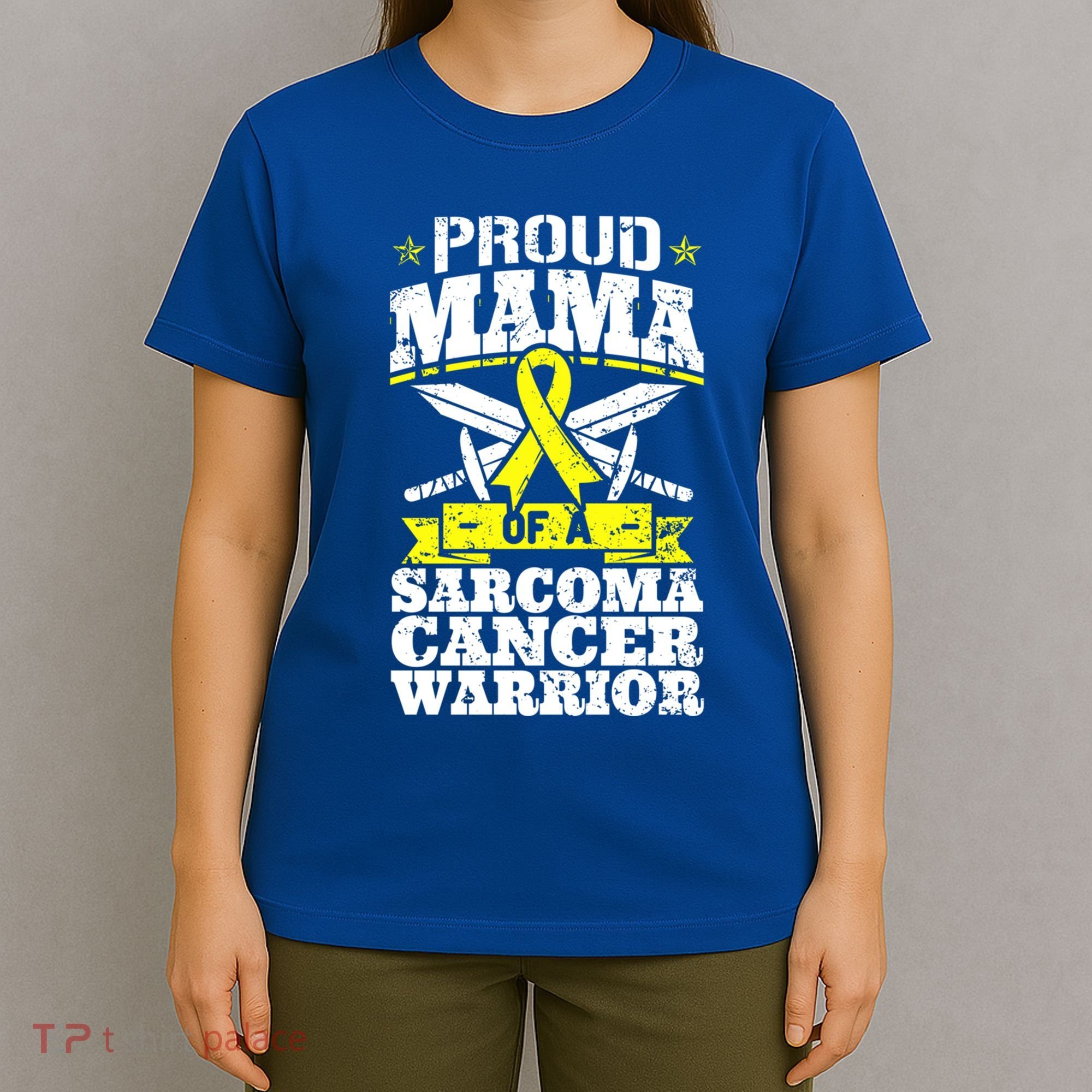 Proud Mama Of A Sarcoma Cancer Warrior Awareness Ribbon Mom Cute Gift T-Shirt
