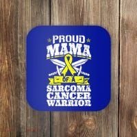 Proud Mama Of A Sarcoma Cancer Warrior Awareness Ribbon Mom Cute Gift Coaster thumb 0