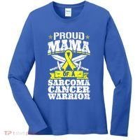 Proud Mama Of A Sarcoma Cancer Warrior Awareness Ribbon Mom Cute Gift Women's Long Sleeve Shirt thumb 0