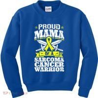 Proud Mama Of A Sarcoma Cancer Warrior Awareness Ribbon Mom Cute Gift Kids Sweatshirt thumb 0