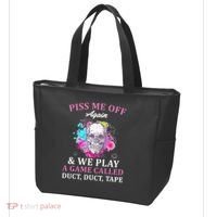 Piss Me Off Again And We Play A Game Called Duct Tape Skull Tote Bag thumb 3