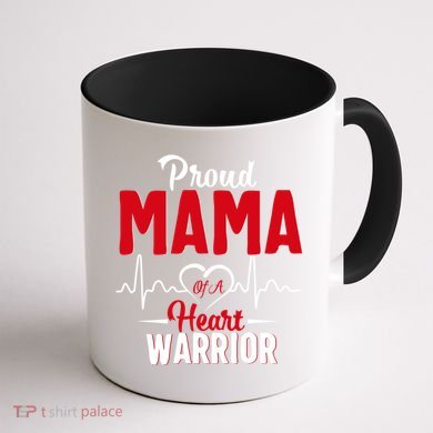 Proud Mama Of A Heart Warrior Chd Awareness Gift Cute Gift Coffee Mug back