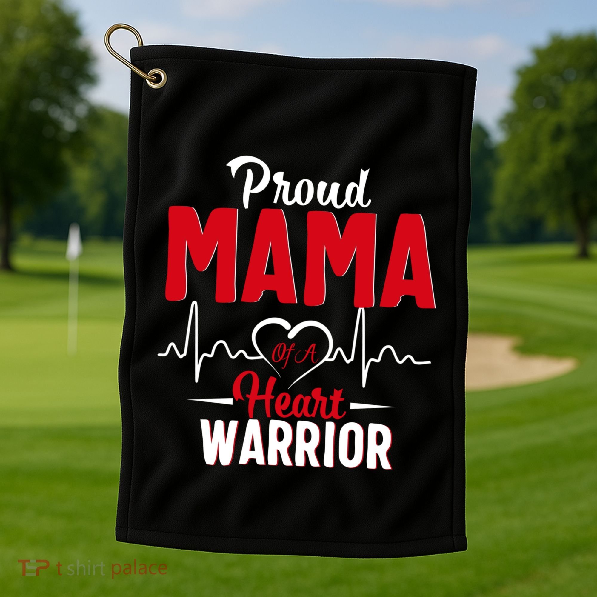 Proud Mama Of A Heart Warrior Chd Awareness Gift Cute Gift Golf Towel