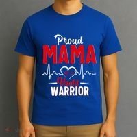 Proud Mama Of A Heart Warrior Chd Awareness Gift Cute Gift T-Shirt thumb 3
