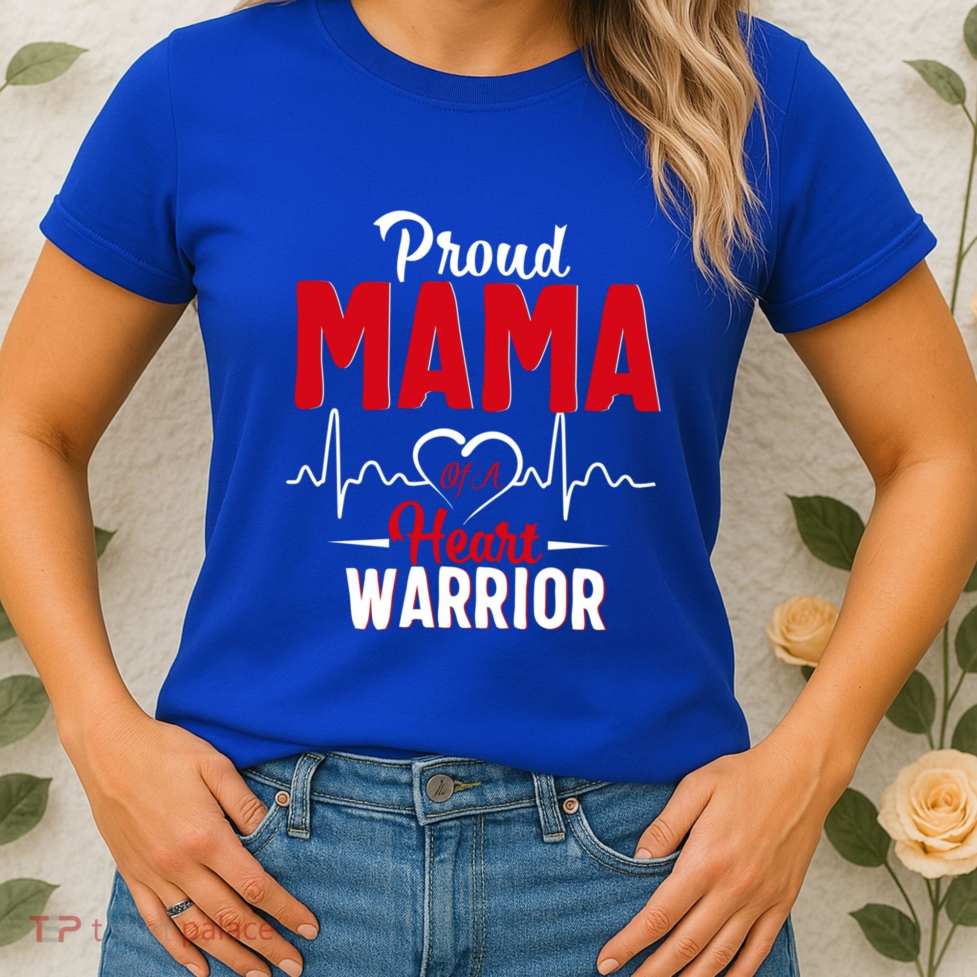 Proud Mama Of A Heart Warrior Chd Awareness Gift Cute Gift Women's T-Shirt