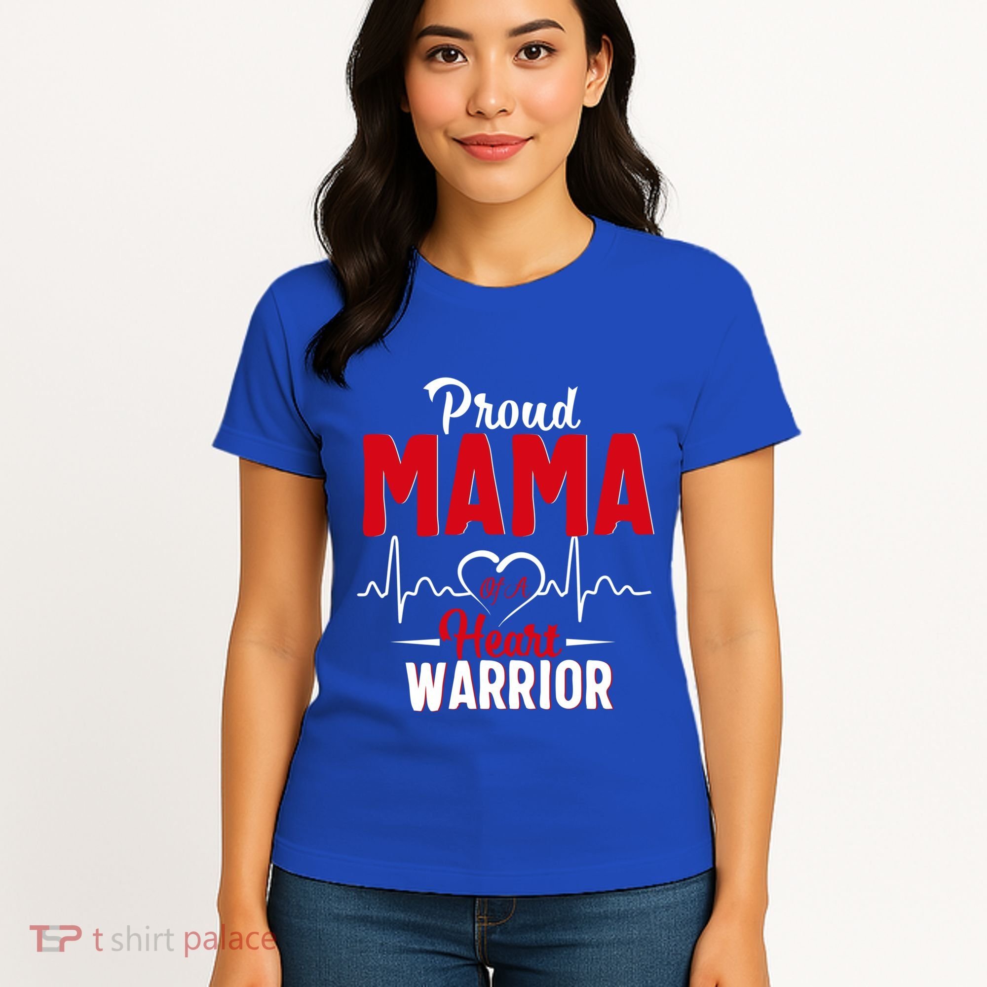 Proud Mama Of A Heart Warrior Chd Awareness Gift Cute Gift Women's T-Shirt
