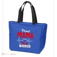 Proud Mama Of A Heart Warrior Chd Awareness Gift Cute Gift Tote Bag thumb 3
