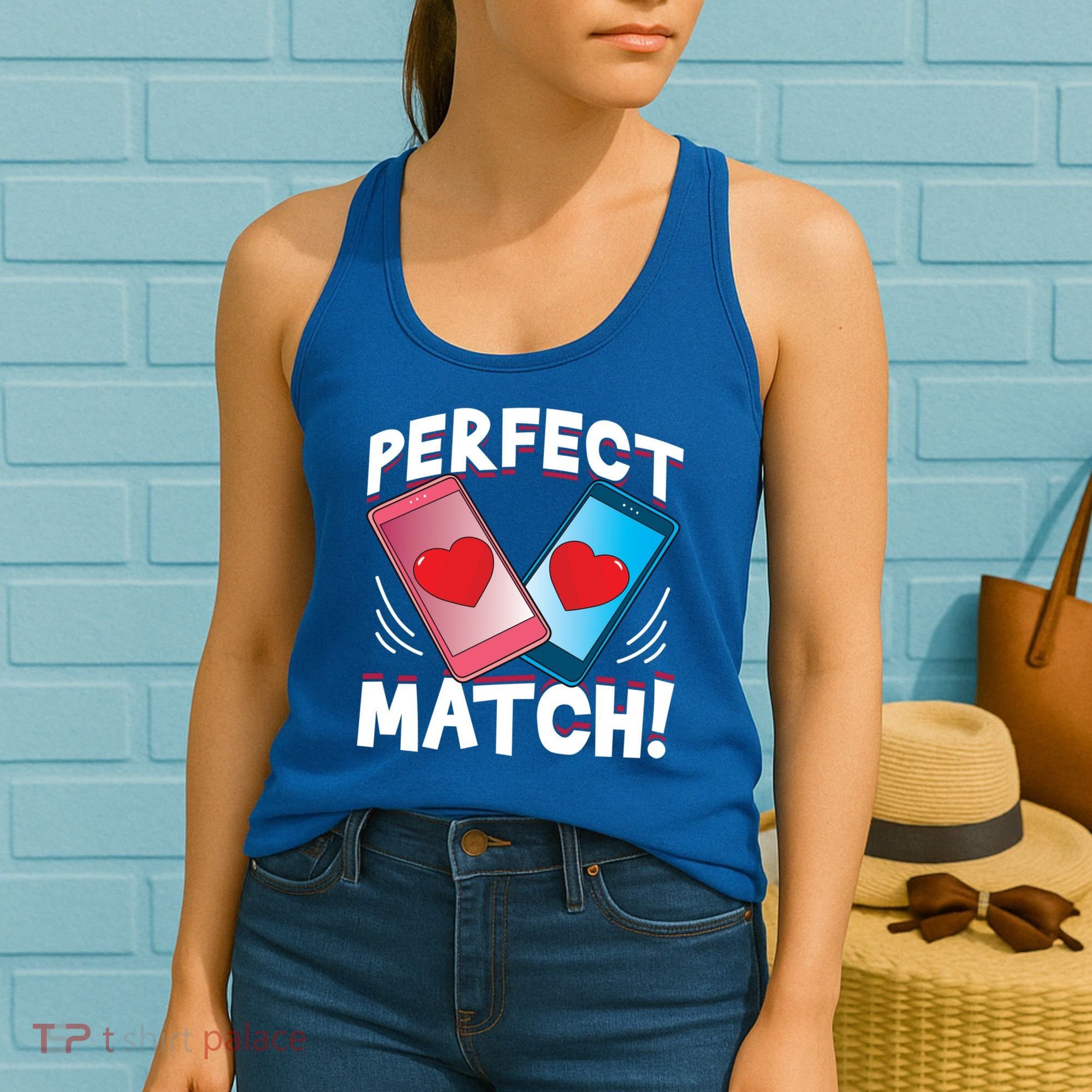 Perfect Match Online Dating Valentine's Day Couple Matching Gift Women's Tank Top