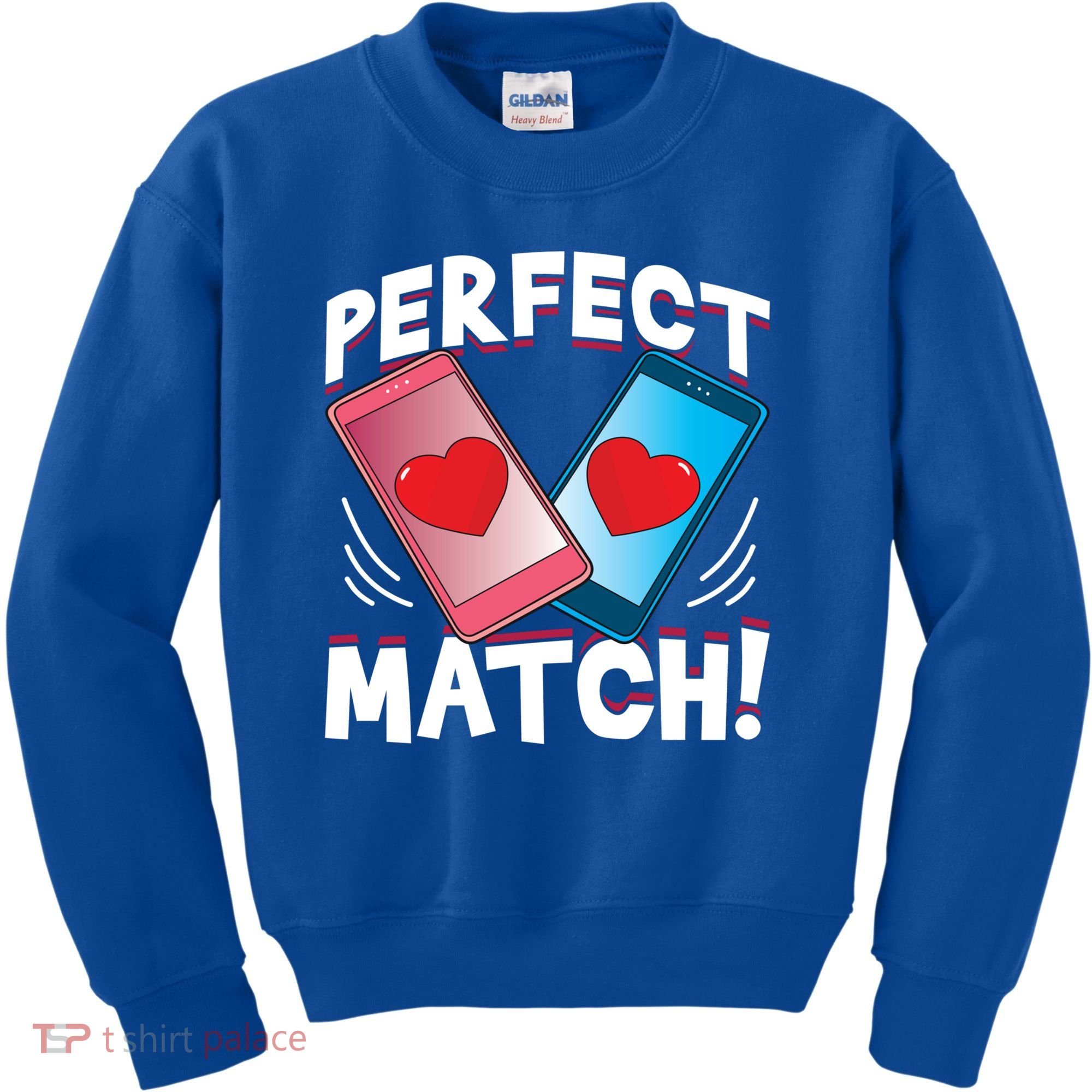 Perfect Match Online Dating Valentine's Day Couple Matching Gift Kids Sweatshirt