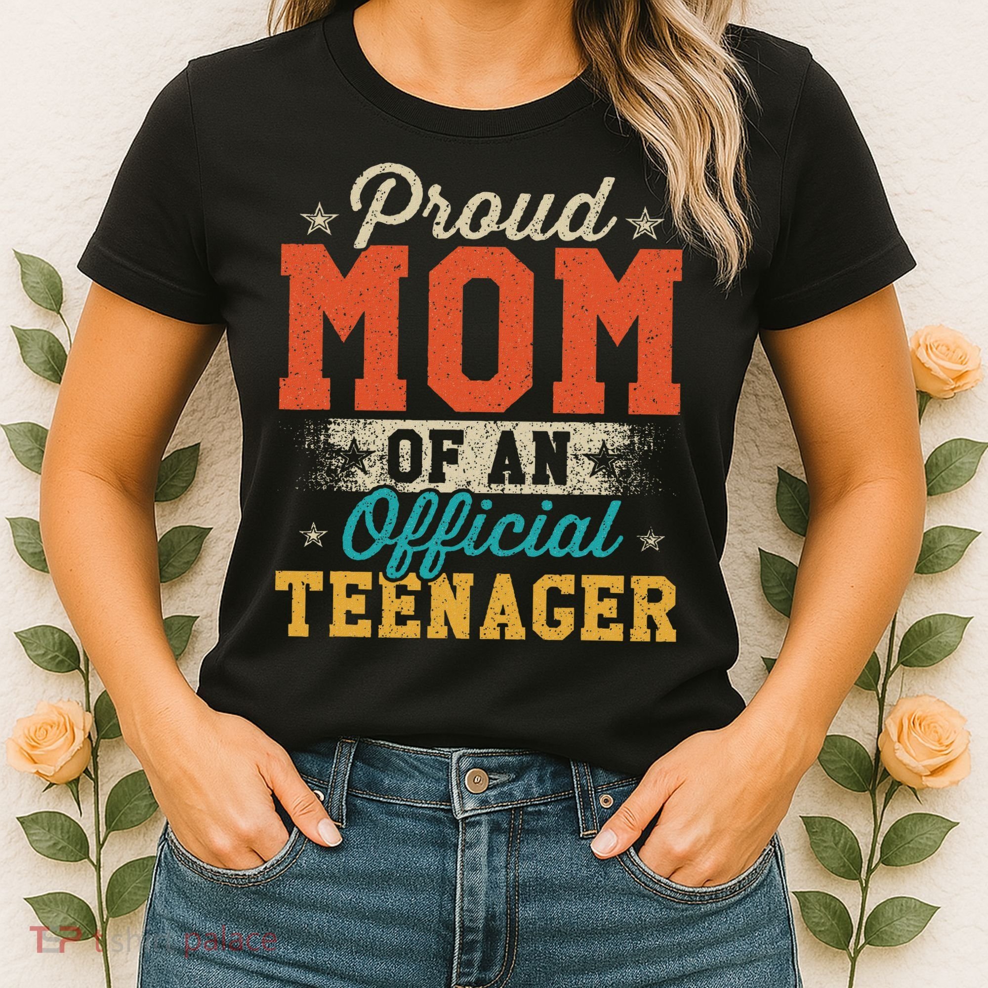 Proud Mom Of Nager 13th Birthday Gift Women's T-Shirt