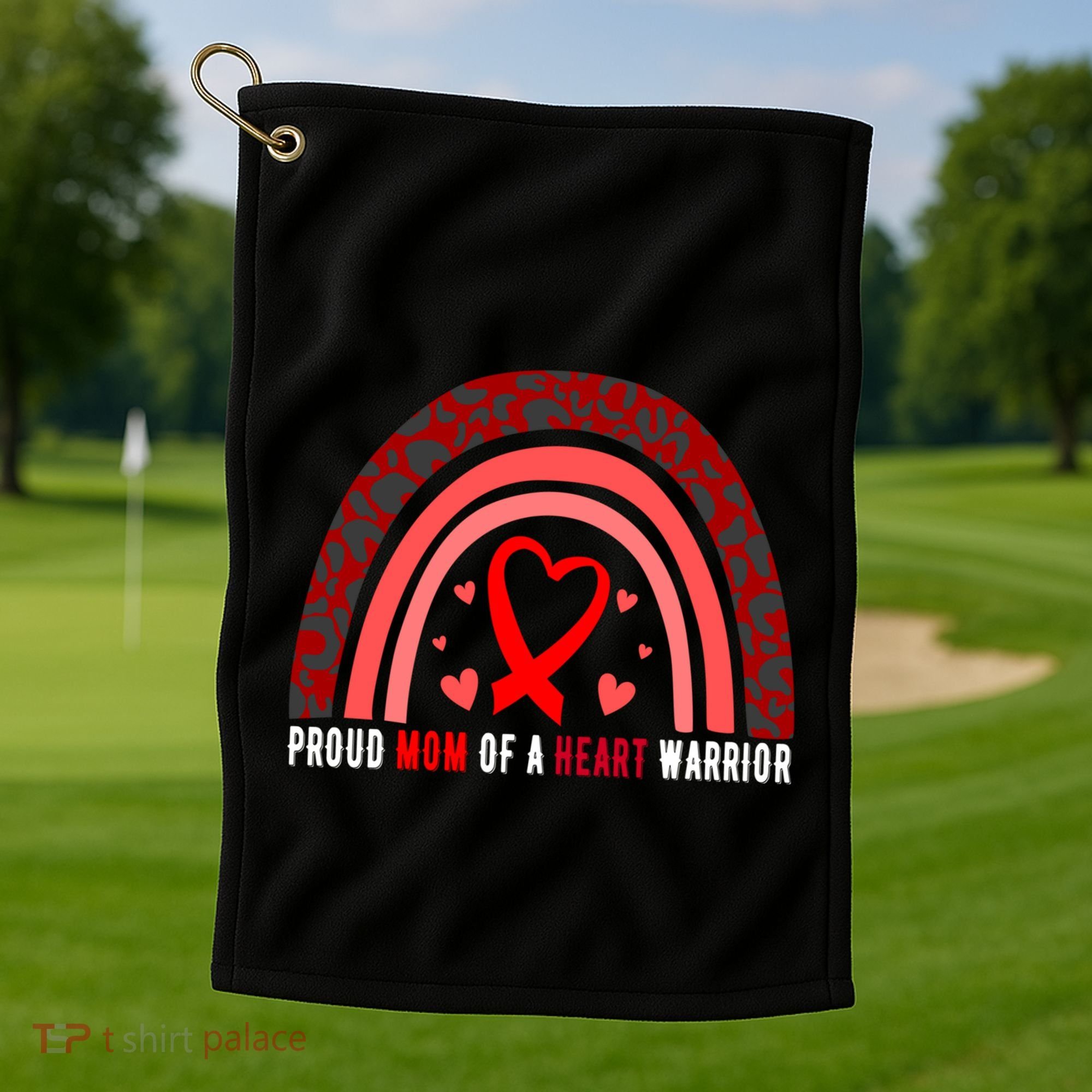 Proud Mom Of A Heart Warrior Chd Awareness Cool Gift Golf Towel
