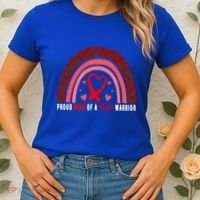 Proud Mom Of A Heart Warrior Chd Awareness Cool Gift Women's T-Shirt thumb 2