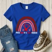 Proud Mom Of A Heart Warrior Chd Awareness Cool Gift Women's T-Shirt thumb 3