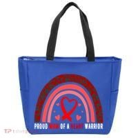 Proud Mom Of A Heart Warrior Chd Awareness Cool Gift Tote Bag thumb 0