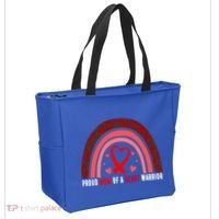Proud Mom Of A Heart Warrior Chd Awareness Cool Gift Tote Bag thumb 2