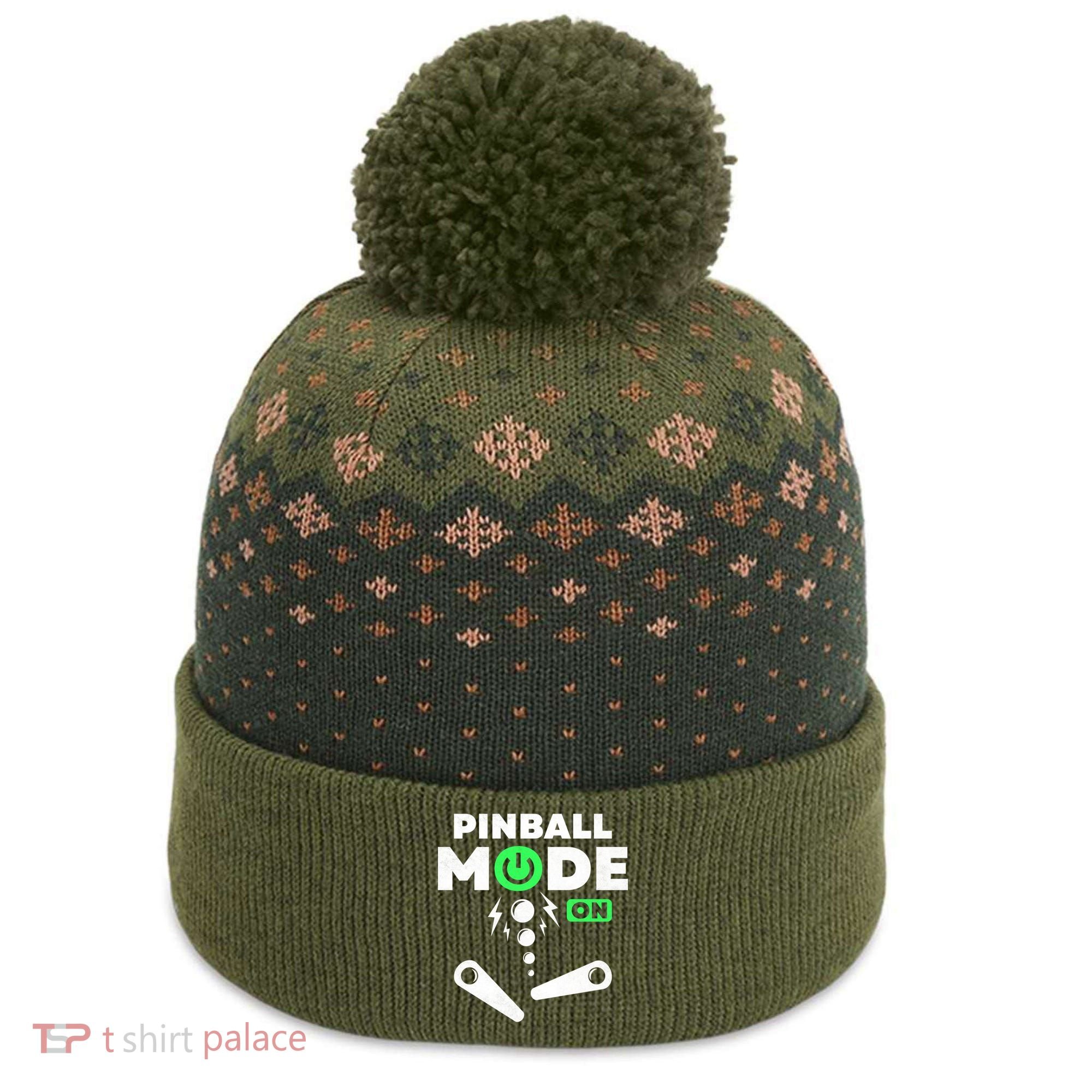 Pinball Mode On 80s Retro Game Gift The Baniff Cuffed Pom Beanie