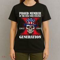 Proud Member Of The Fuck Your Feelings Generation X Skull T-Shirt thumb 4