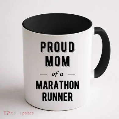 Proud Mom Of A Marathon Runner Funny Gift Coffee Mug back