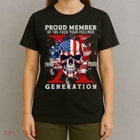 Proud Member Of Your Feelings Horror Skull X Generation T-Shirt thumb 4