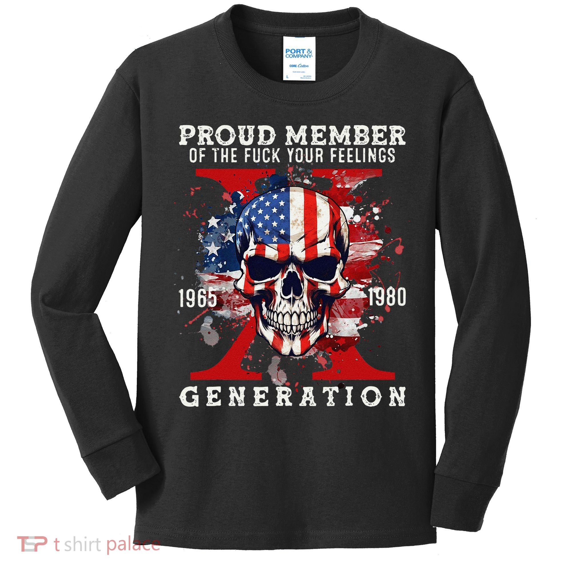 Proud Member Of Your Feelings Horror Skull X Generation Kids Long Sleeve Shirt