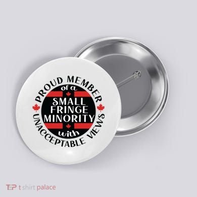 Proud Member Of A Small Fringe Minority With Unacceptable Views Button
