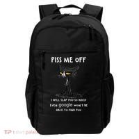 Piss Me Off I Will Slap You So Hard Black Cat Backpack thumb 0