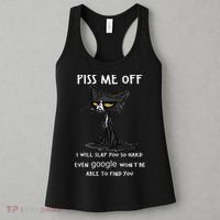 Piss Me Off I Will Slap You So Hard Black Cat Women's Tank Top thumb 3