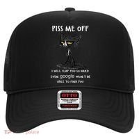 Piss Me Off I Will Slap You So Hard Black Cat Hat thumb 0