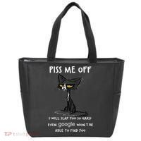 Piss Me Off I Will Slap You So Hard Black Cat Tote Bag thumb 0