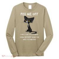 Piss Me Off I Will Slap You So Hard Black Cat Long Sleeve Shirt thumb 0
