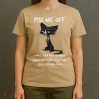 Piss Me Off I Will Slap You So Hard Black Cat T-Shirt thumb 4