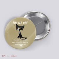 Piss Me Off I Will Slap You So Hard Black Cat Button thumb 0
